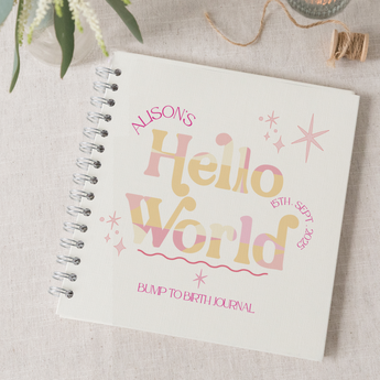Hello world in pink pregnancy journal
