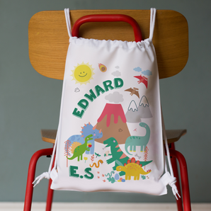 Children's Personalised Dinosaur Themed Nursery Bag
