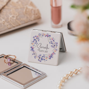 Forget Me Not Pocket Mirror with Personalised Message