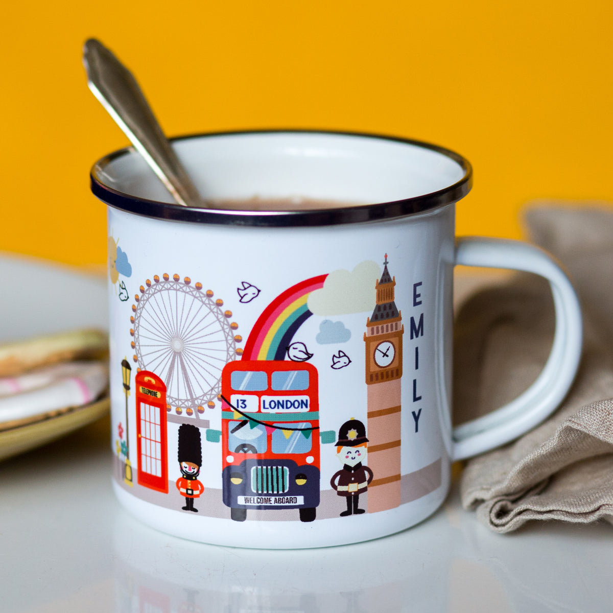 Personalised Enamel Mug Kids Mugs Enamel Mugs Travel Mugs 