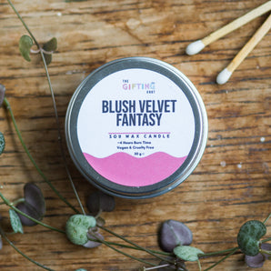 Blush Velvet Fantasy Soy Wax Travel Candle – Soft Floral Sweet Scent 30g