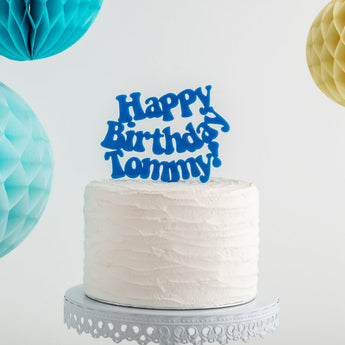 70's Inspired Happy Birthday Cake Topper