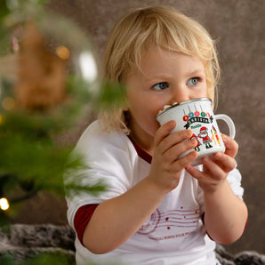 Personalised Children's Christmas Characters Enamel Mug - Funky Laser