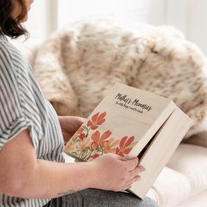 Mother's Memories Personalised Floral Keepsake Box - Funky Laser