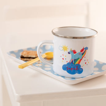 Personalised Children's Unicorn Enamel Mug - Funky Laser