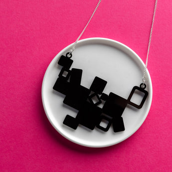 Geometric Cubes Statement Necklace