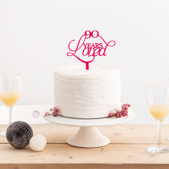 90 Years Loved Cake Topper