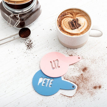 Comic Style Coffee Stencil Set of Two