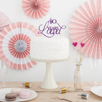 40 Years Loved Birthday Celebrations Cake Topper - Funky Laser