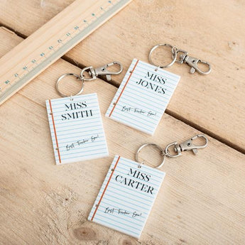 Personalised Teacher Thank You Keyring Gift - Funky Laser