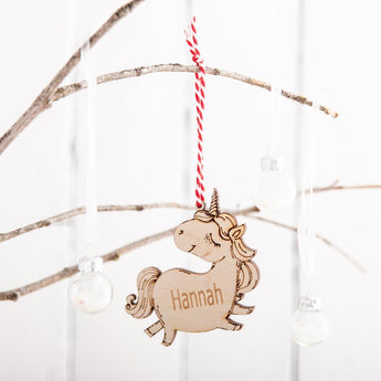 Personalised Chubby Unicorn Bauble