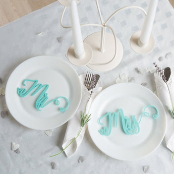 Mr And Mrs Wedding Place Settings Table Decorations