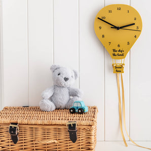 Children's Hot Air Balloon Personalised Clock