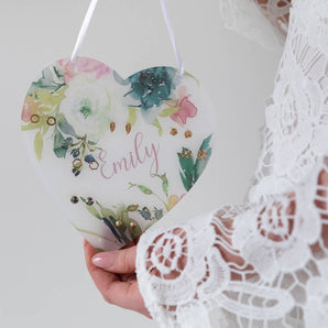 Hydrangea And Roses Floral Frosted Heart Earring Storage