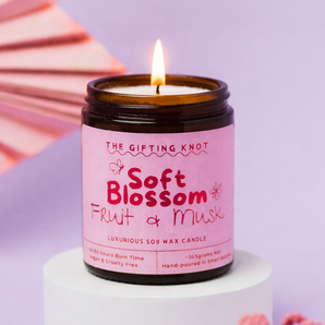 Soft Blossom, Fruit & Musk  Soy Wax Candle – 165g Amber Jar