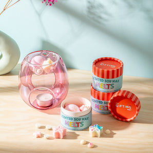 Wax Melt Gift Set – Glass Burner And Three Scented Wax Melt Jars – Pick Your Scents