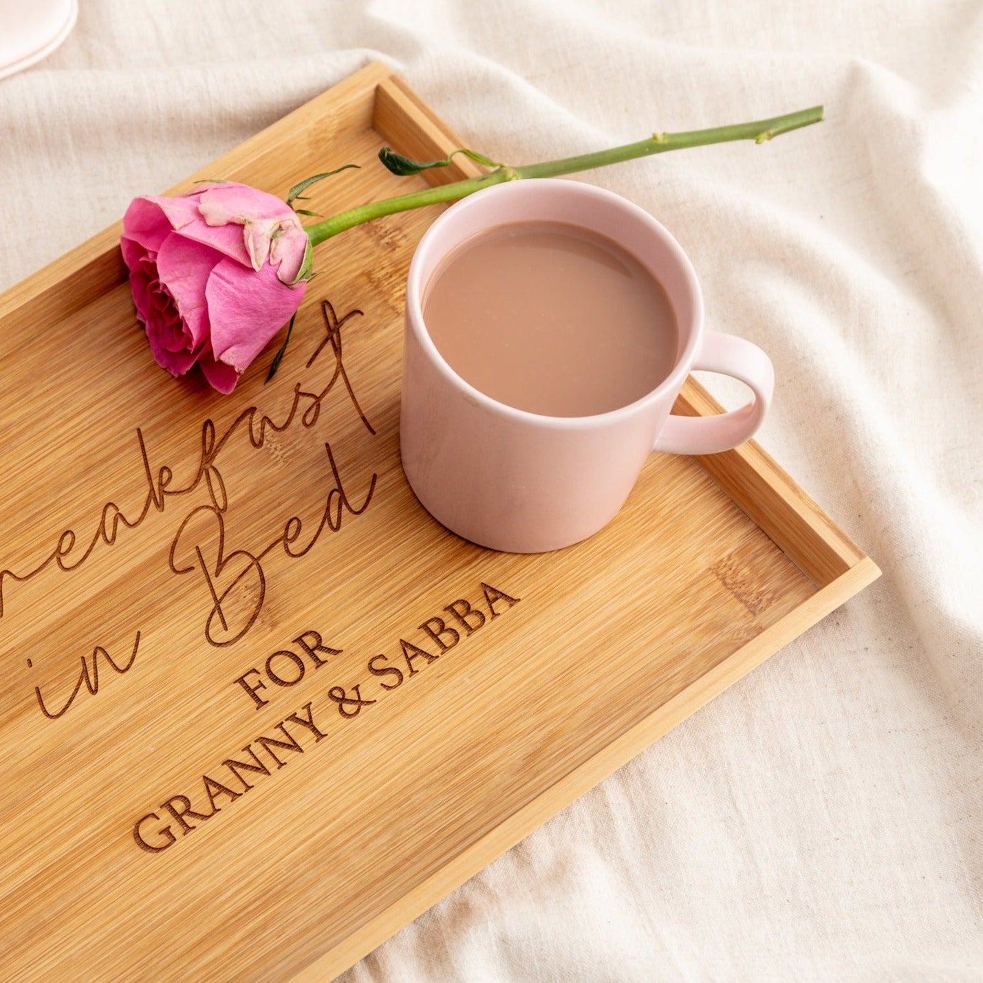 Engraved Bamboo Breakfast Tray - Seconds