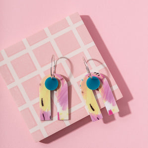 Sterling Silver Abstract Brushstroke Statement Earrings