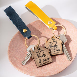 His And Hers Retro New Home Keyring Gift Set