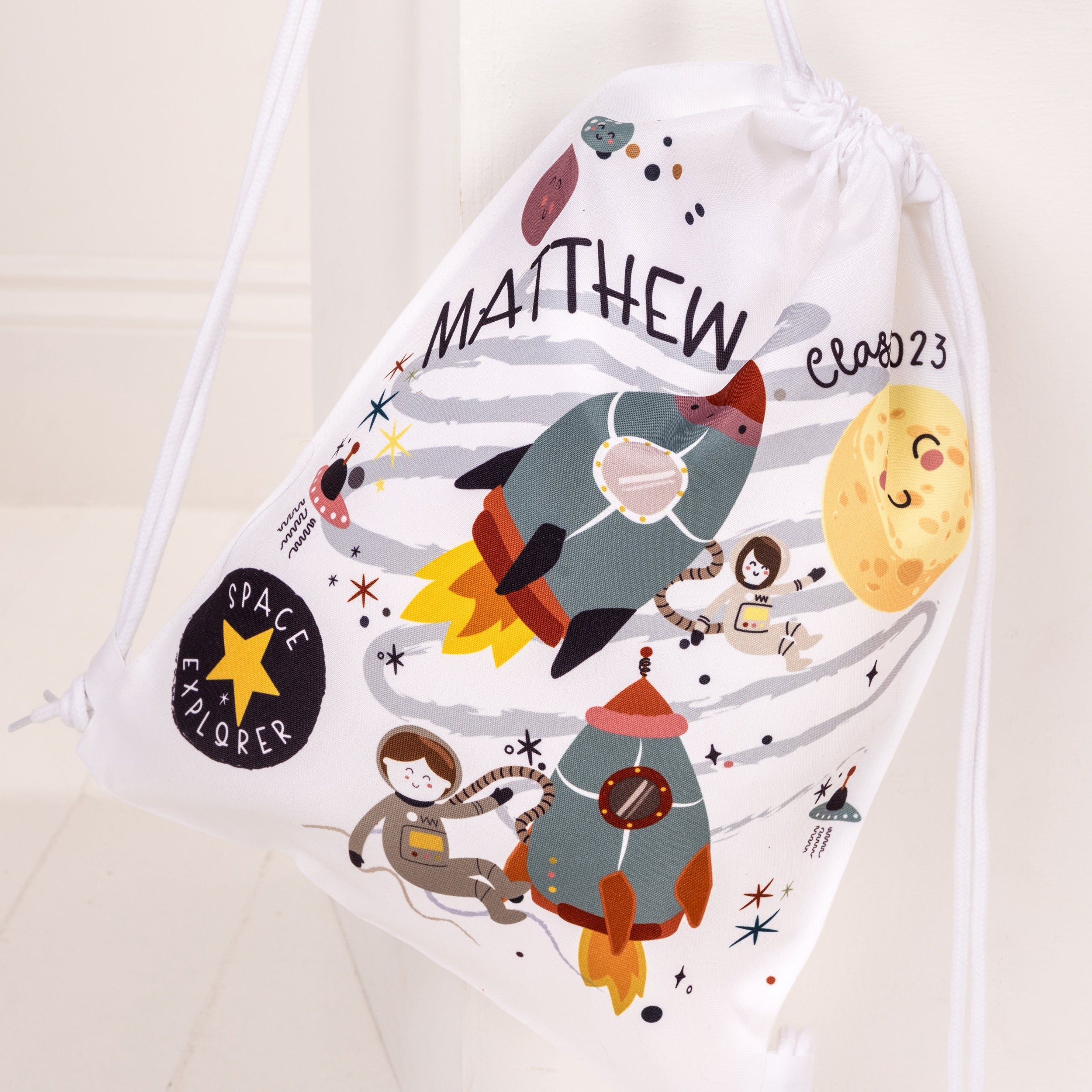Space Rockets And Astronaut Personalised Kids Bag