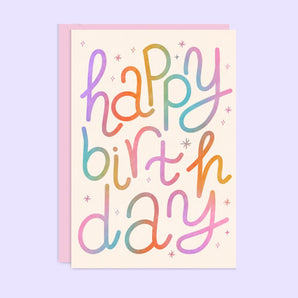 Happy Birthday Card | Handletter Typography Birthday Card