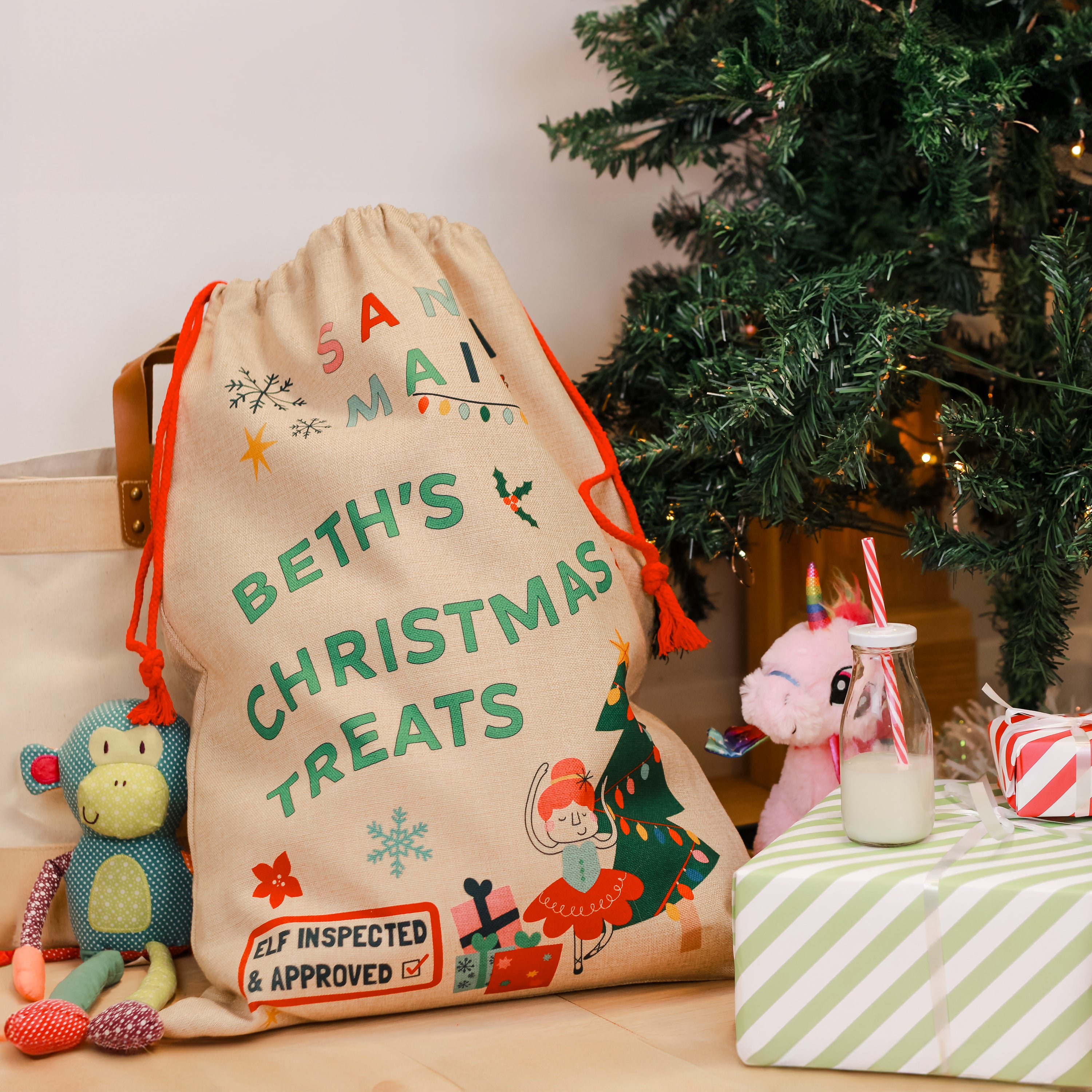 Personalised Festive Ballerina Christmas Sack