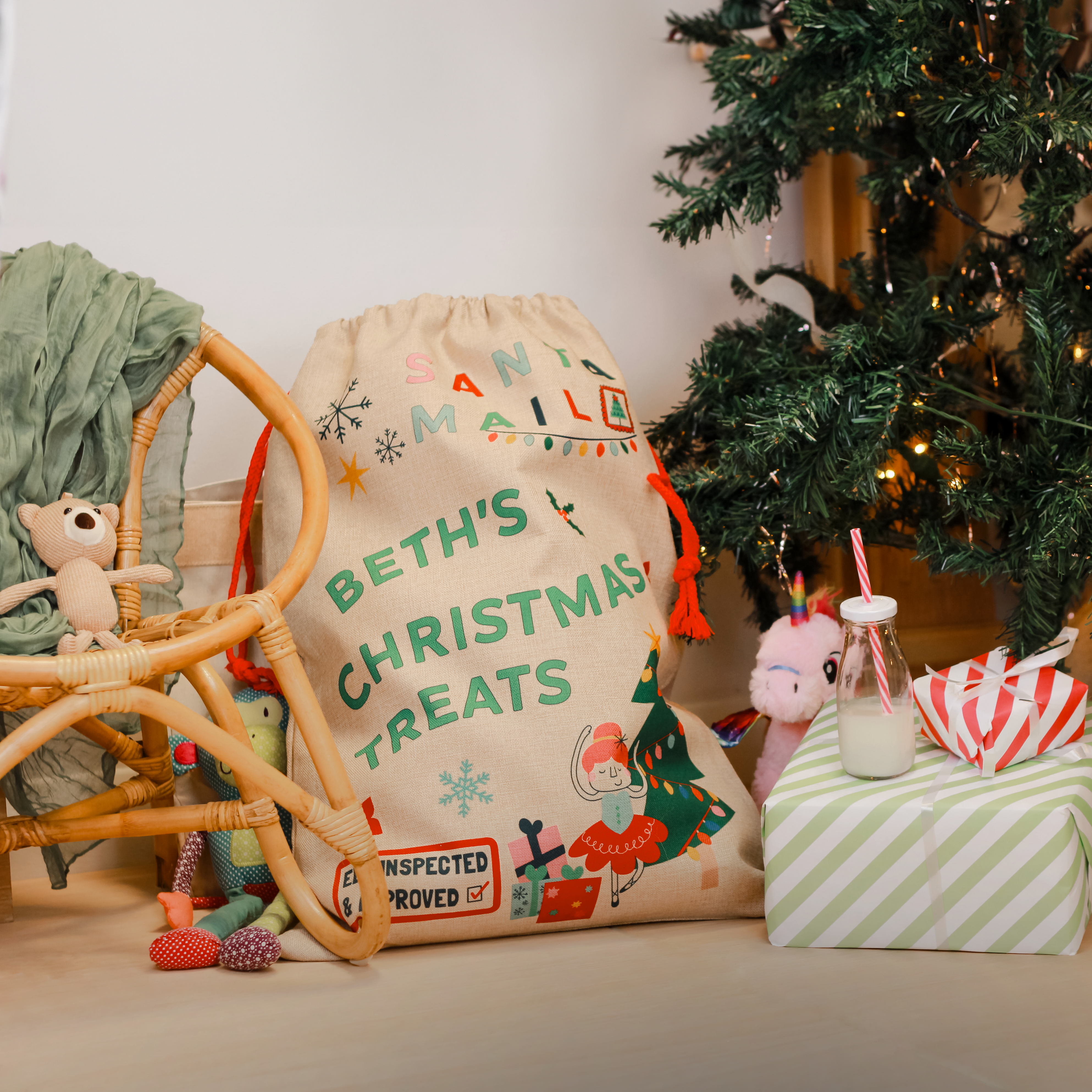 Personalised Festive Ballerina Christmas Sack