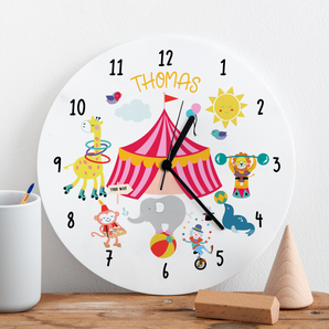 Circus Funfair Themed Personalised Bedroom Clock
