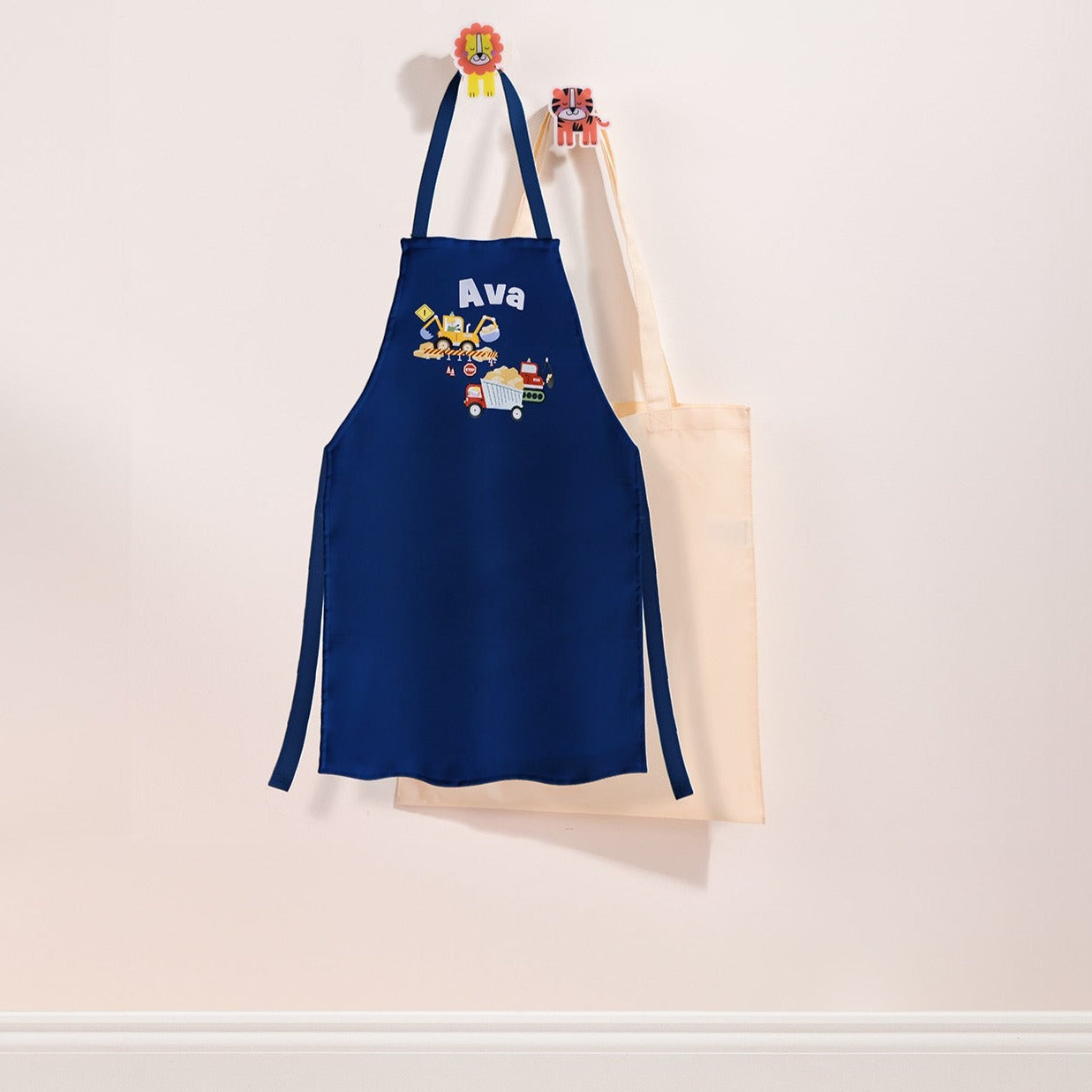 Children’s Personalised Digger Arts And Crafts Apron