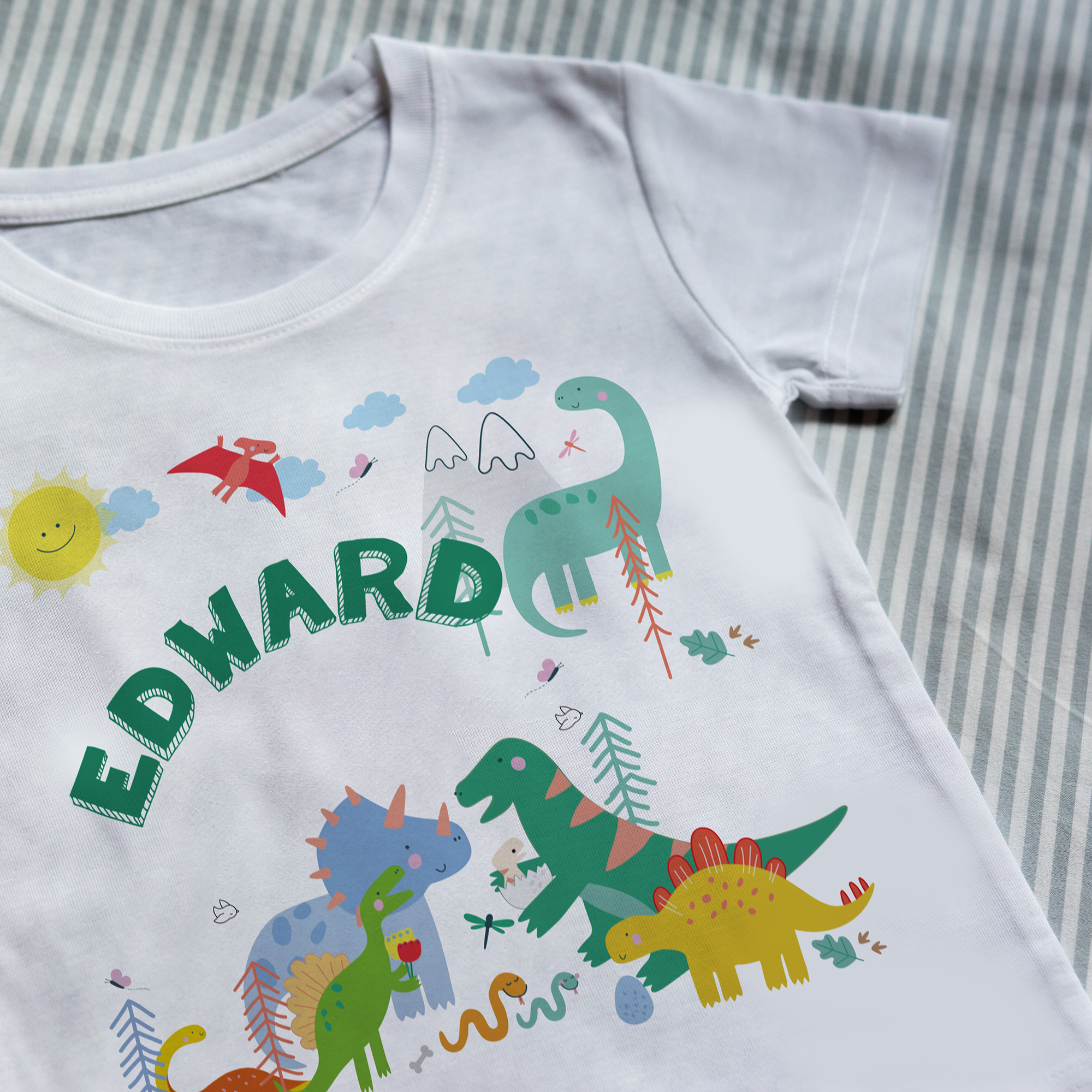 Personalised Dinosaur Themed T Shirt