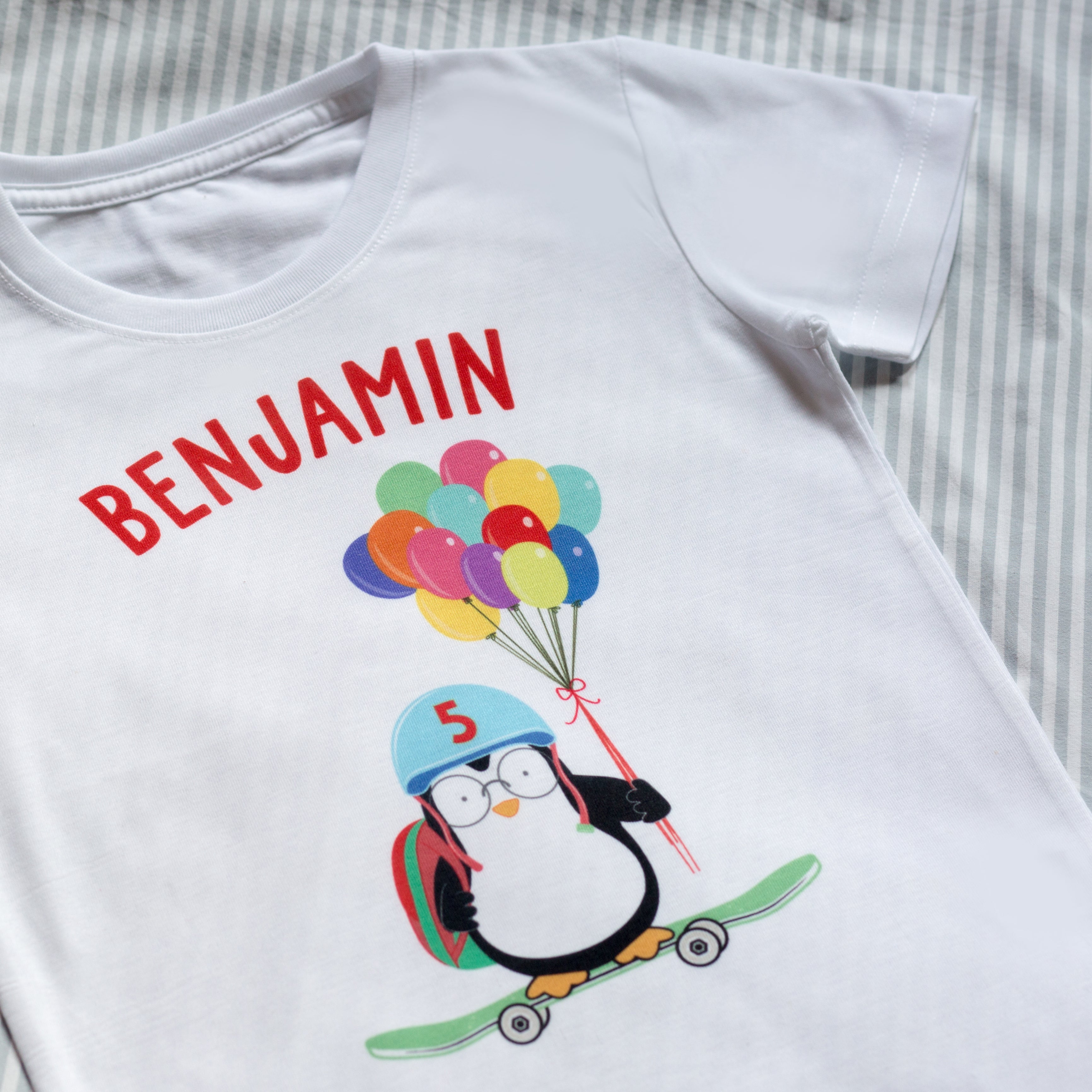 Children's Skateboarding Penguin Playground T Shirt