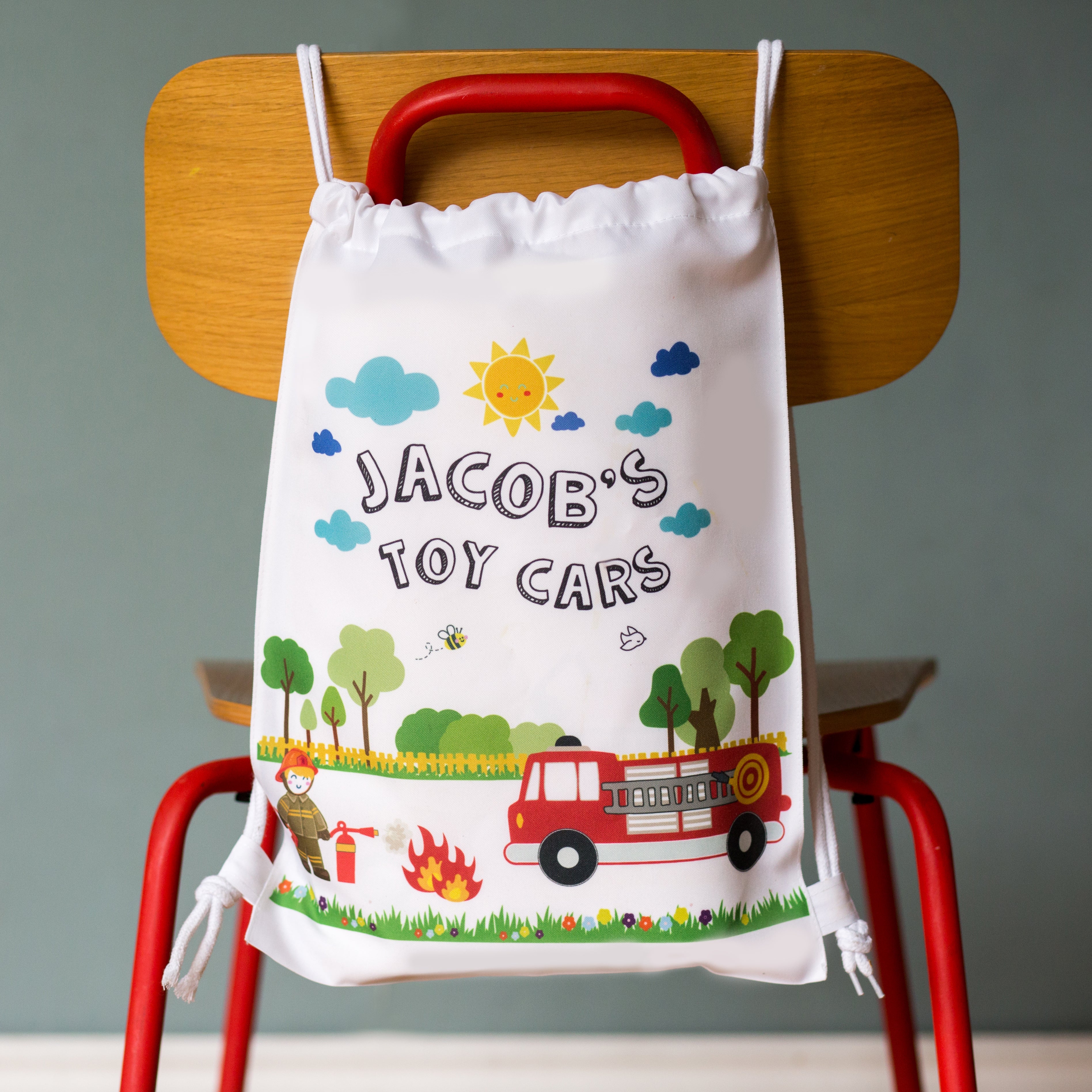 Personalised Fire Truck Children's Playtime Bag
