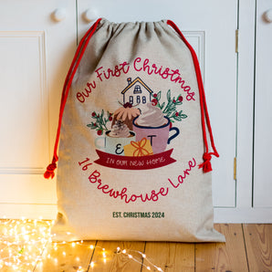 First Christmas In Our New Home Christmas Sack