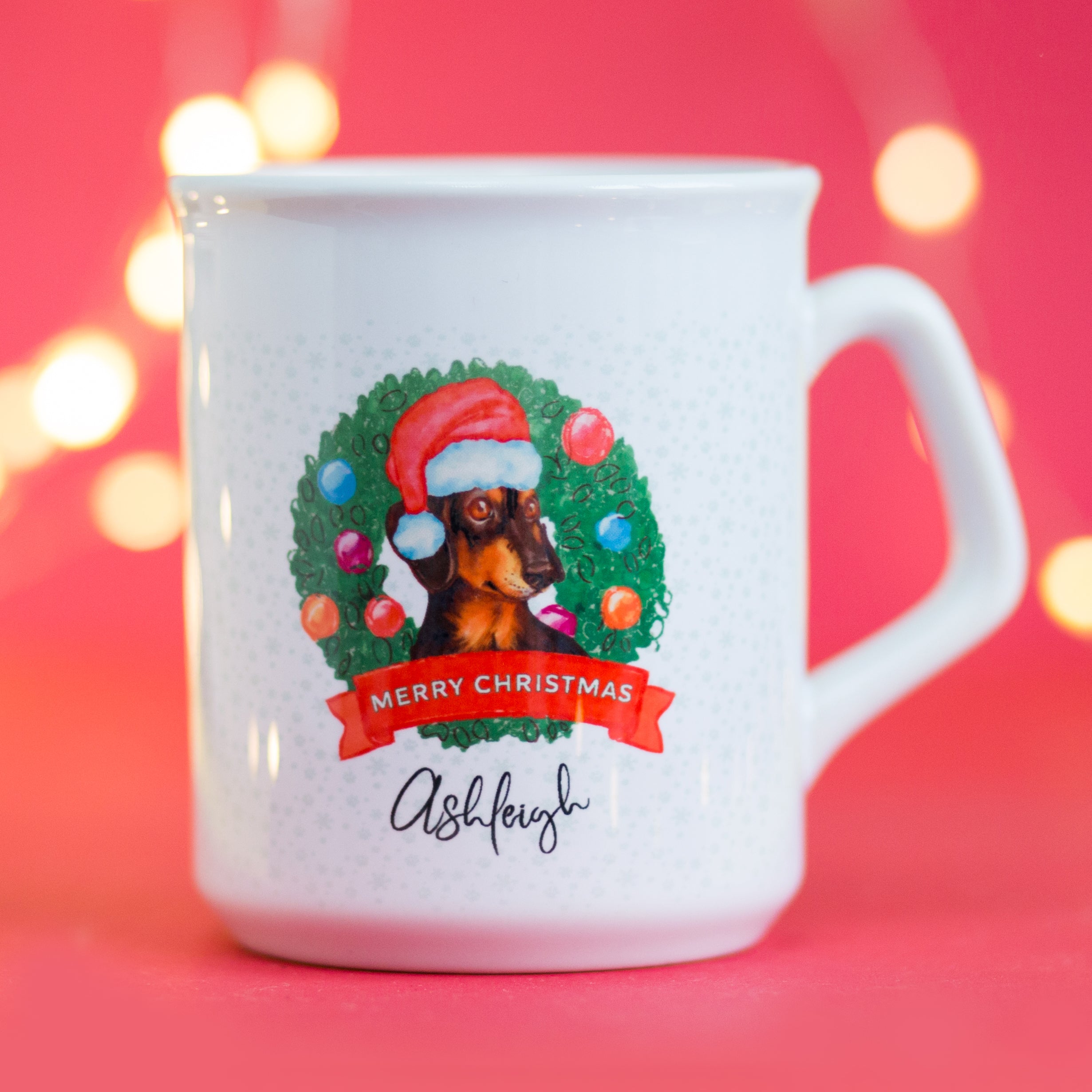 Black Dachshund Puppy Christmas Mug