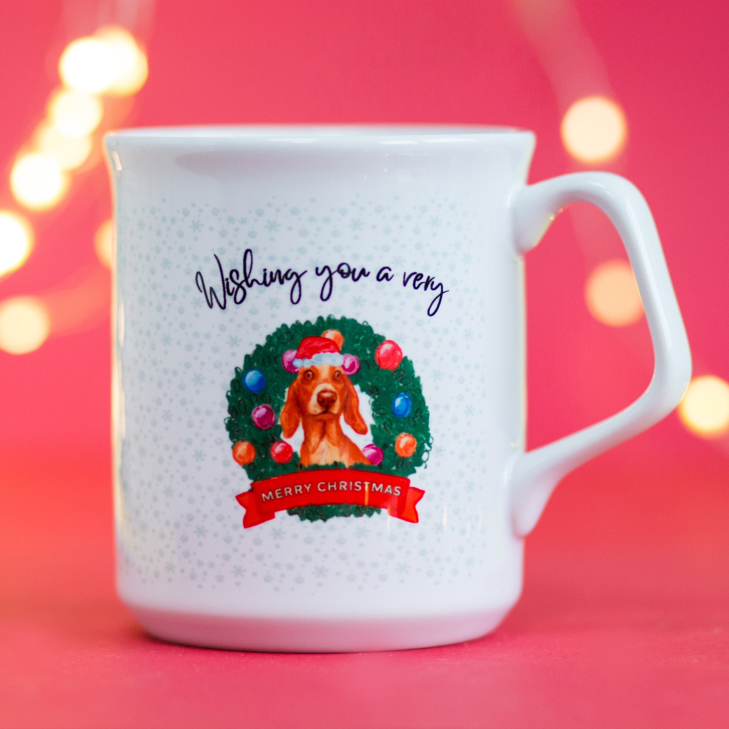 Red Dachshund Festive Christmas Mug