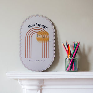 Bon Voyage Sunset Abstract Wall Mirror Print