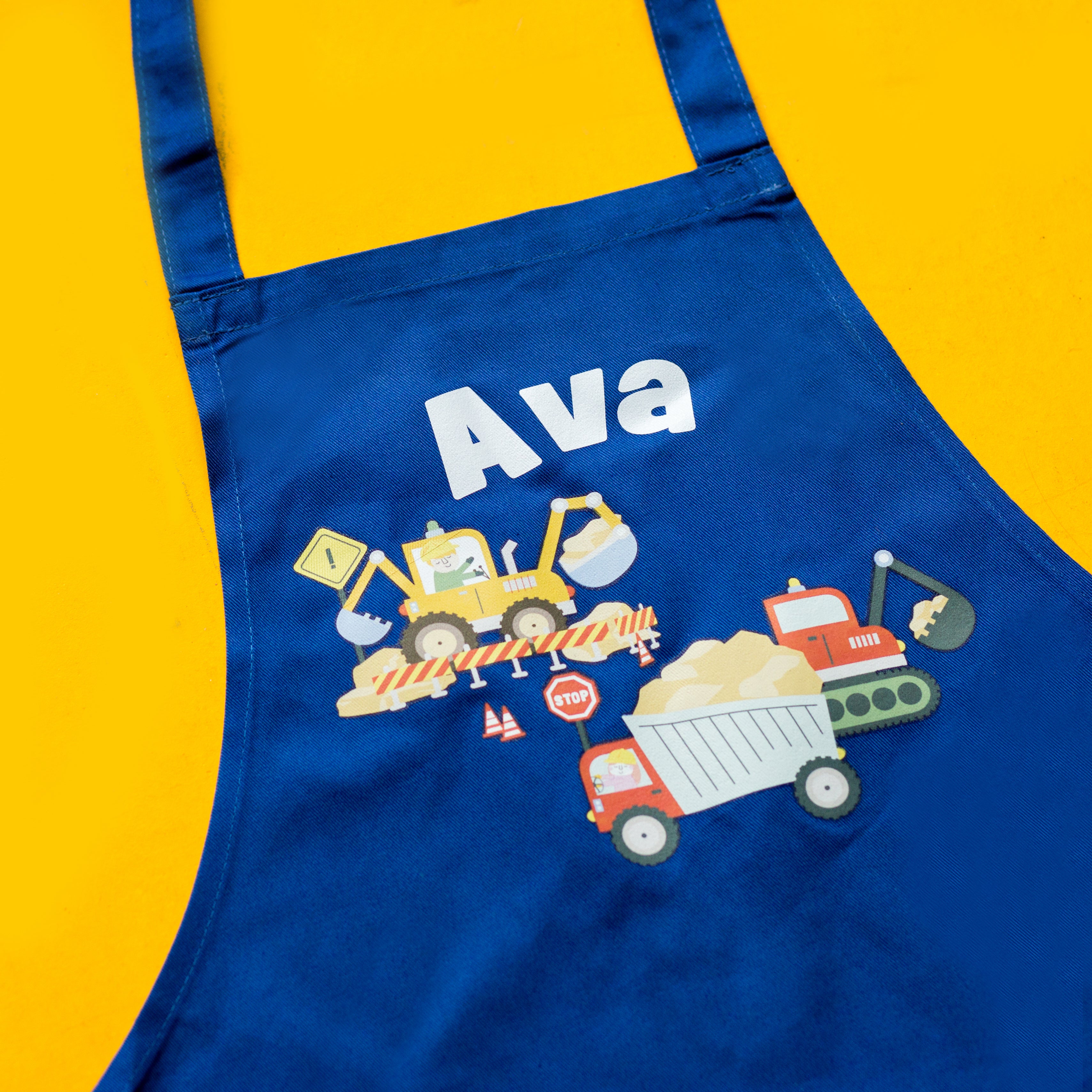 Children’s Personalised Digger Arts And Crafts Apron