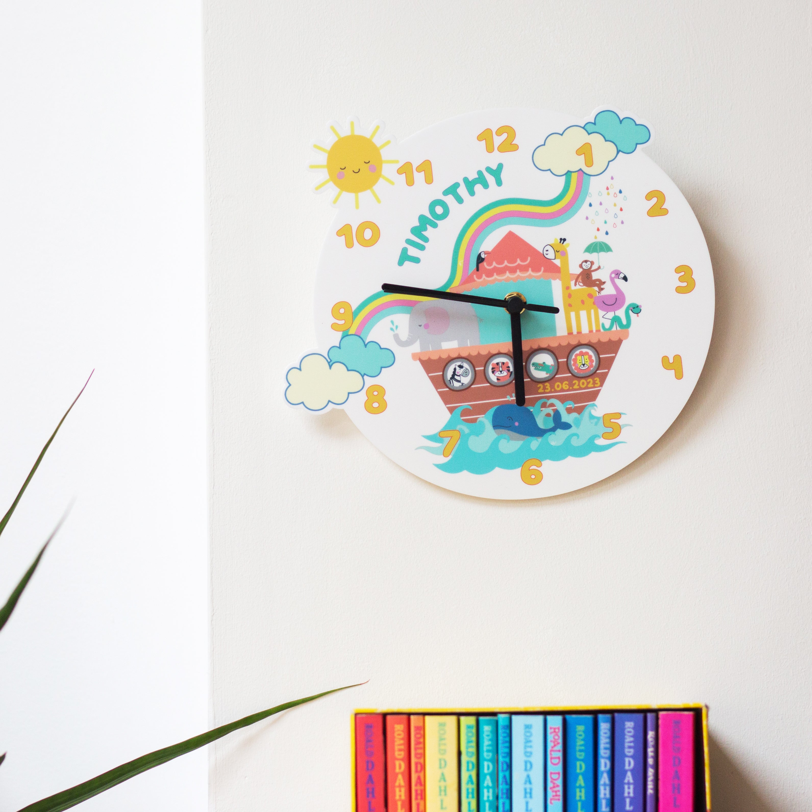 Noah's Ark Personalised Children's Clock