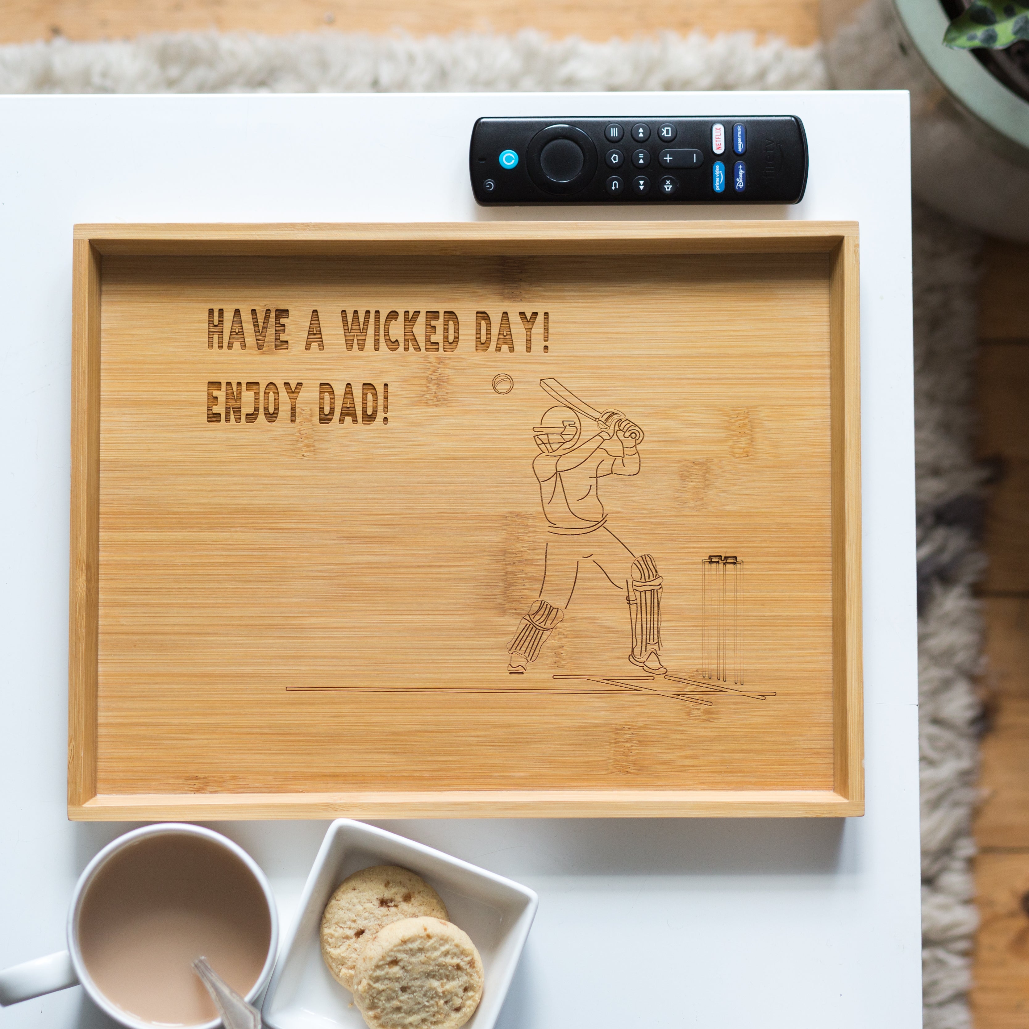 Personalised Have A Wicket Day Cricket Snacks Tray