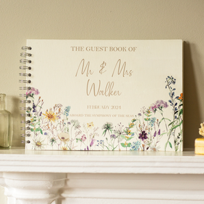 Personalised Wildflowers Wedding Guest Book