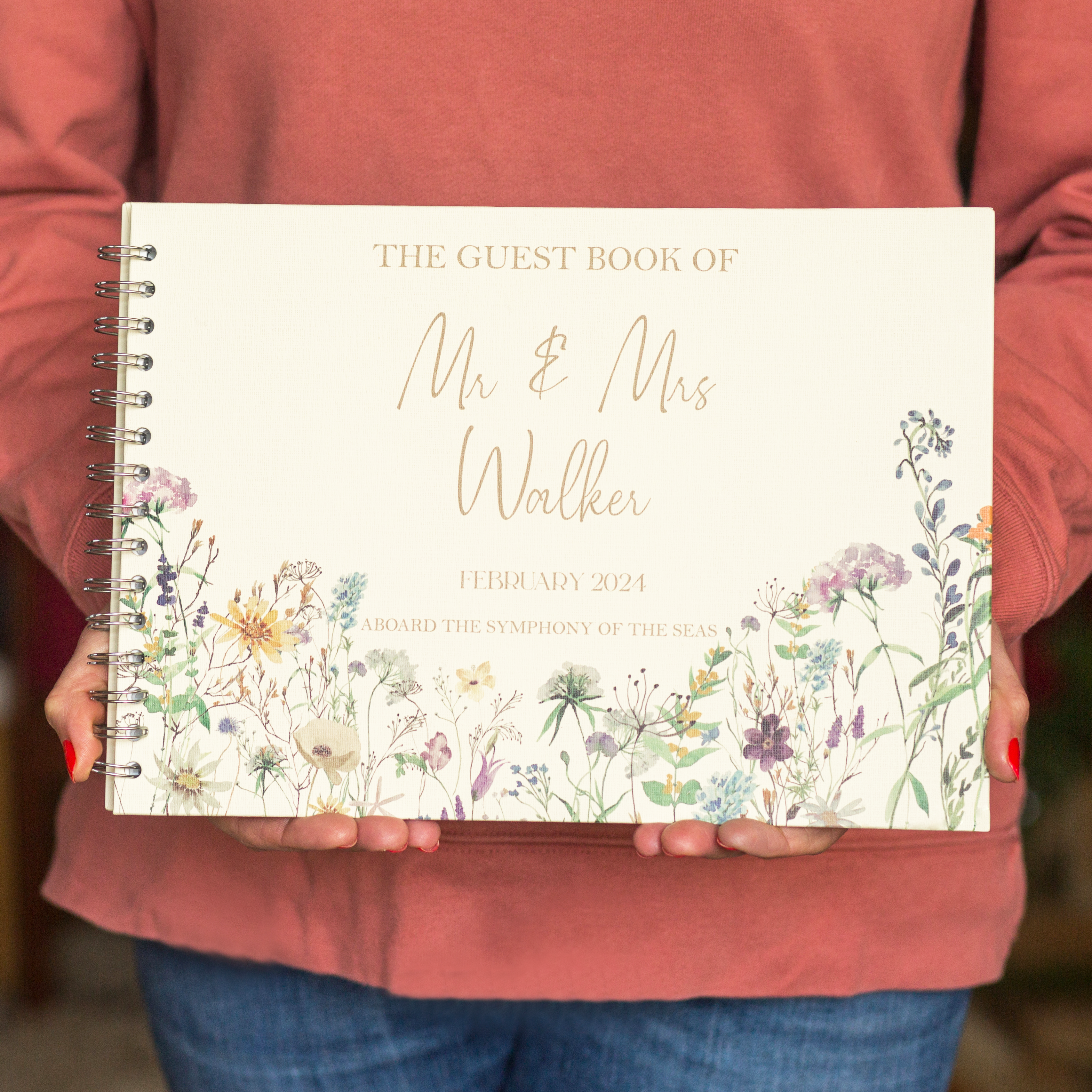 Personalised Wildflowers Wedding Guest Book