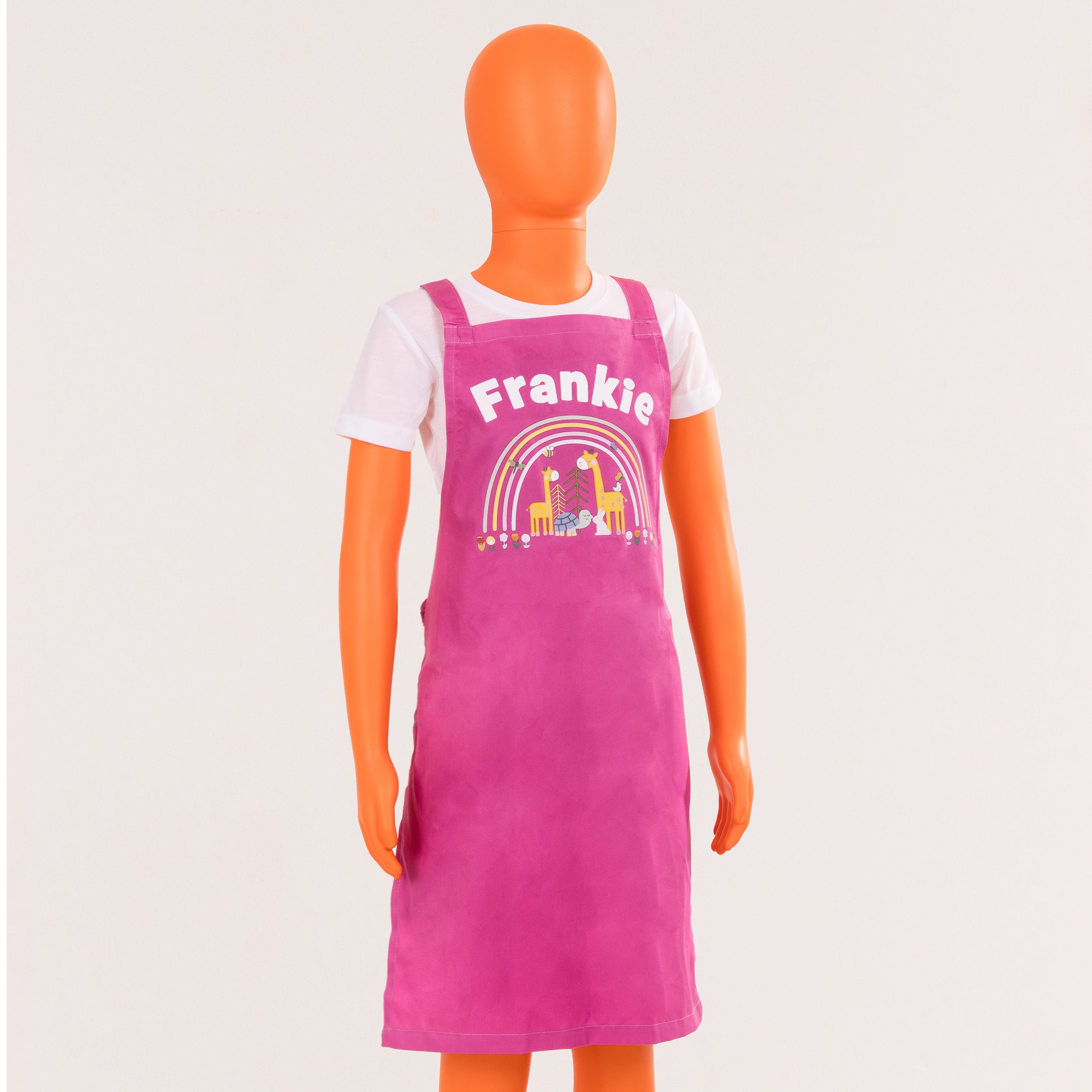 Children's Personalised Giraffe and Rainbow Apron