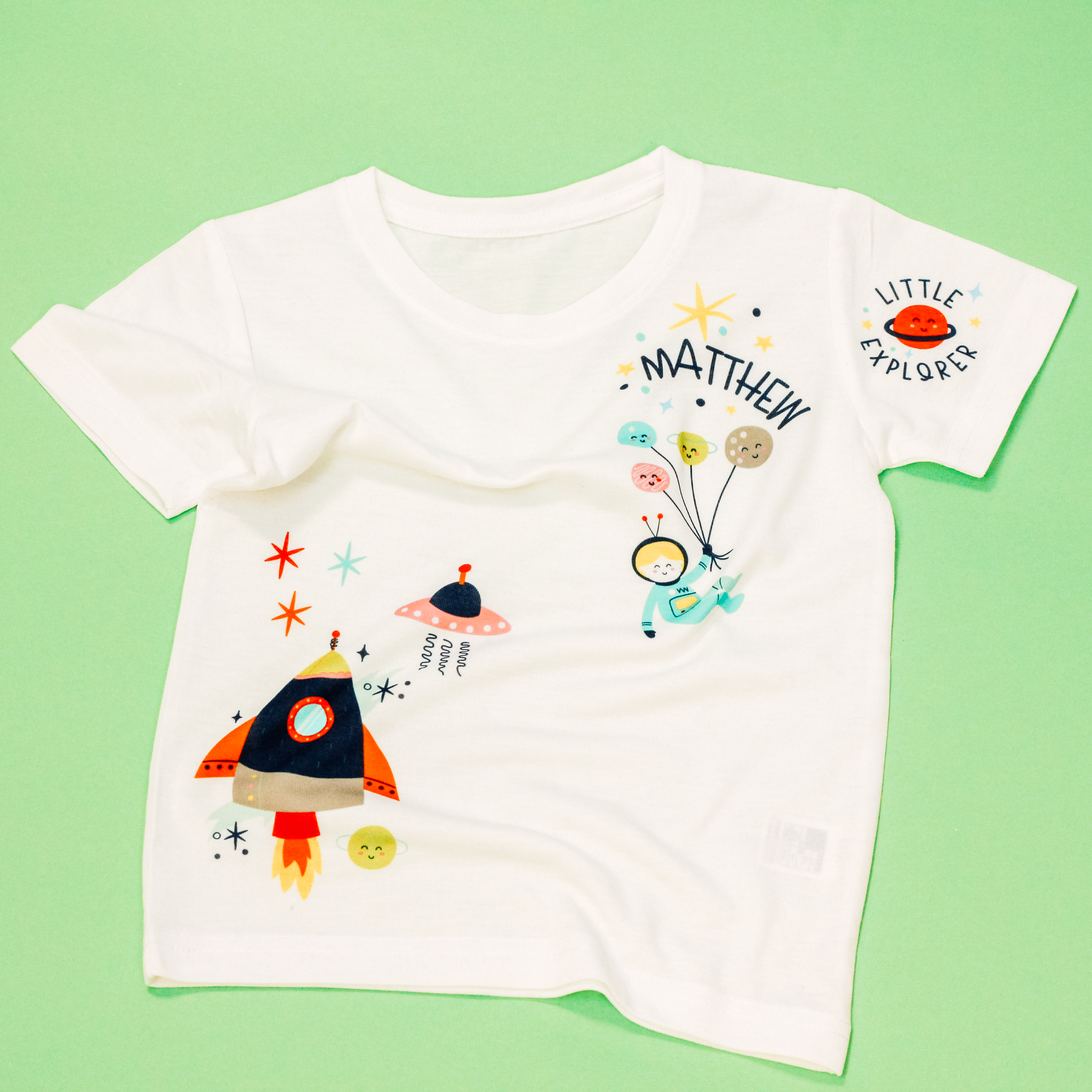 Children's Personalised Space Explorer T Shirt