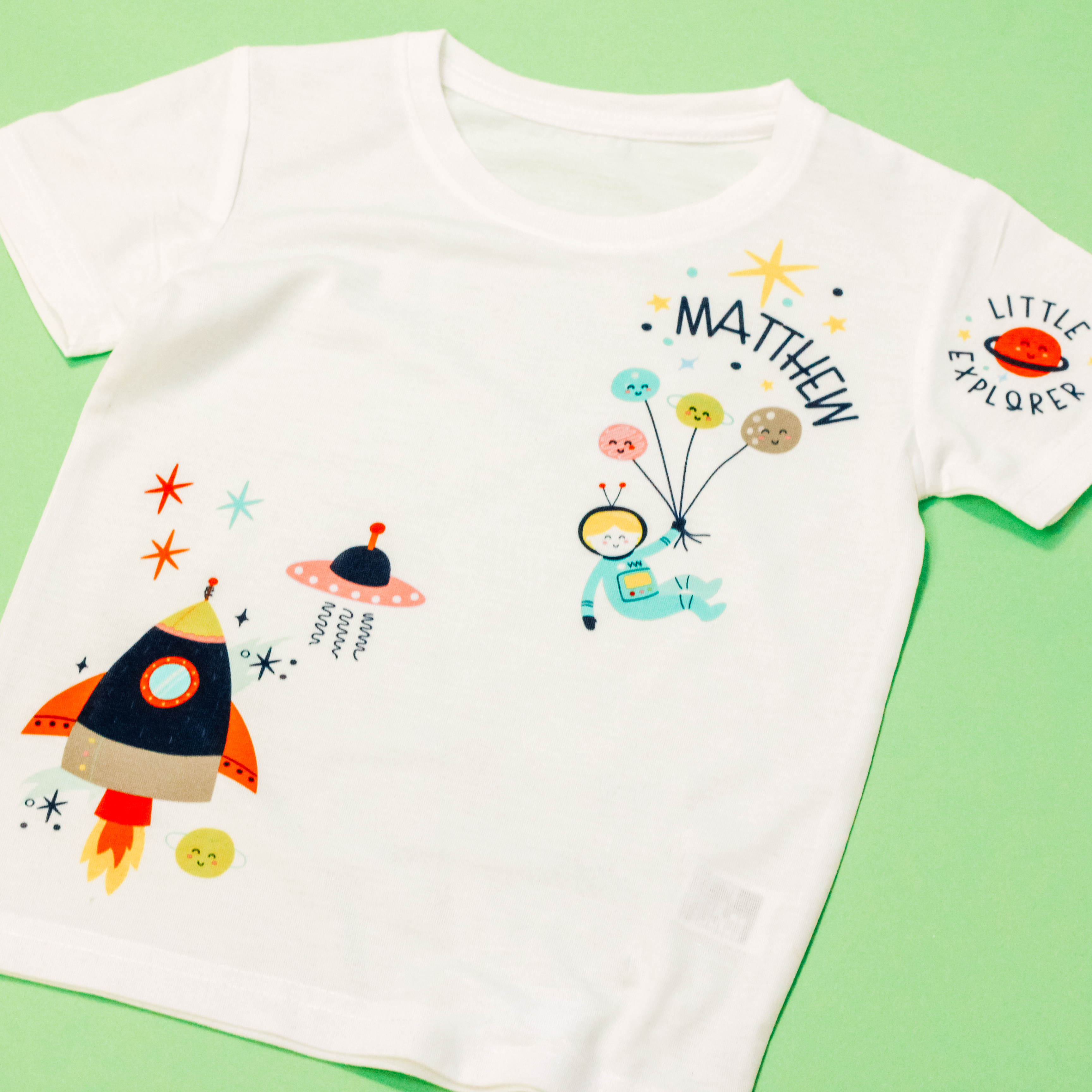 Children's Personalised Space Explorer T Shirt