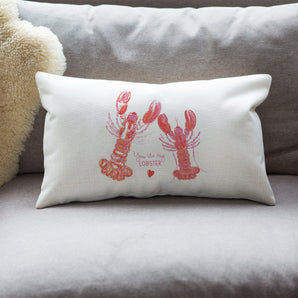 Romantic Lobster Personalised Rectangular Cushion
