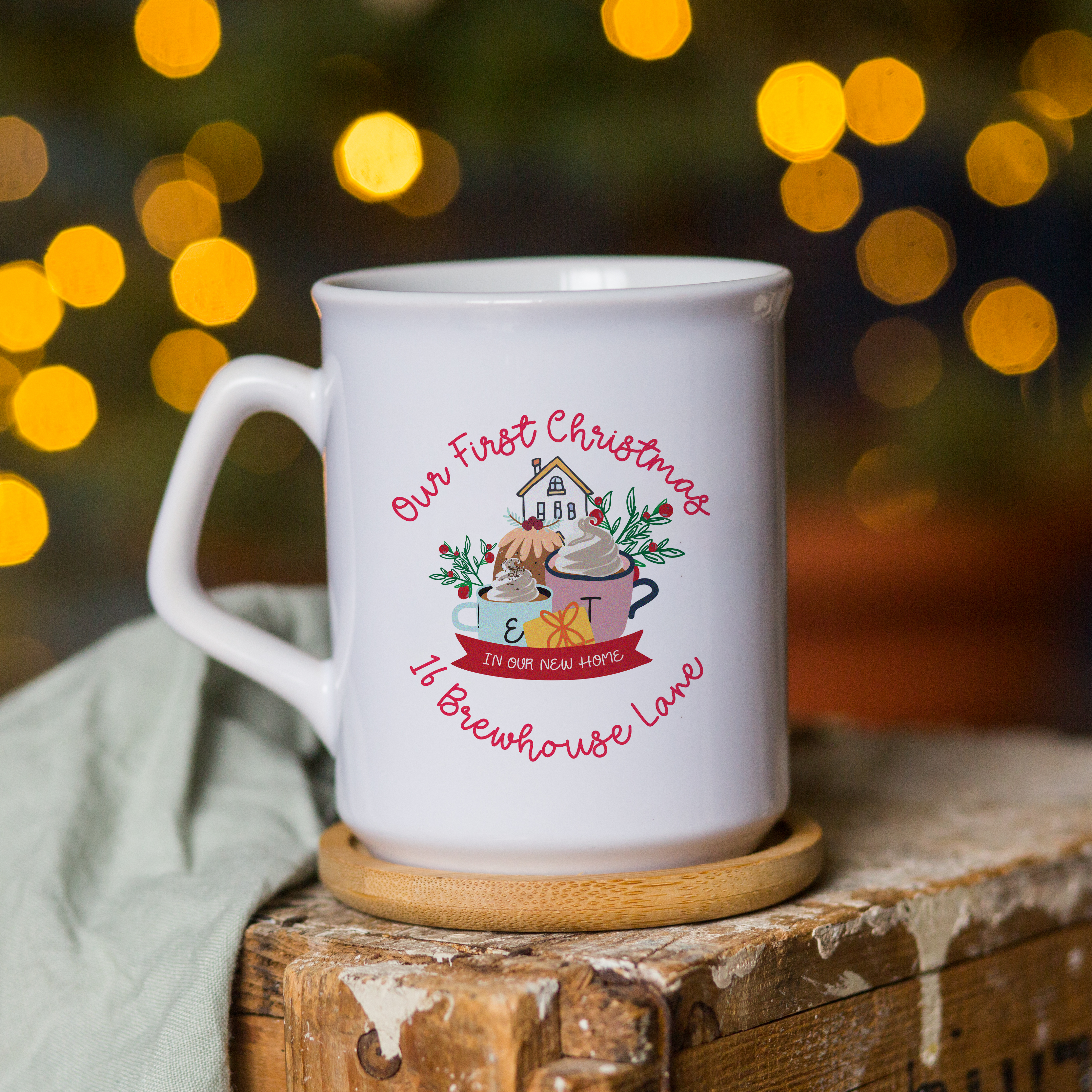 Personalised Cosy Home Christmas Mug