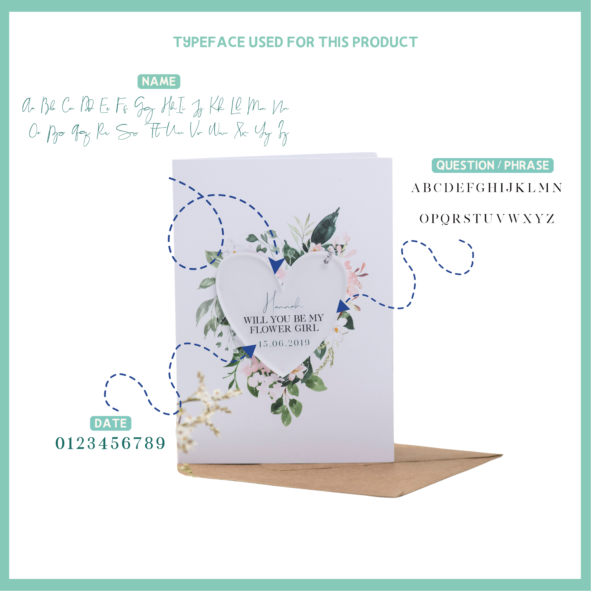 Will You Be My Bridesmaid Card With Heart Decoration