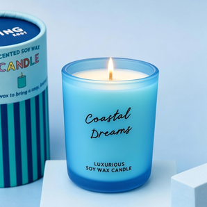 Coastal Dreams Soy Wax Candle – Citrus & Sea Breeze Fragrance