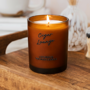 Cigar Lounge Luxury Soy Wax Candle | Tobacco, Leather & Amber | Gift for Him