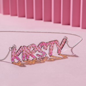 Personalised Iridescent Watermelon Name Necklace